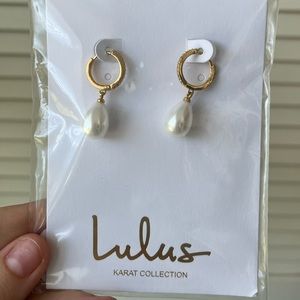 Lulus Pearl Mini Hoop Earrings